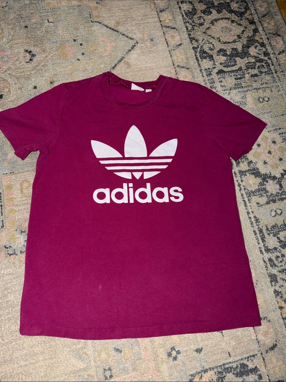 Adidas Magenta Trefoil Logo T‑Shirt